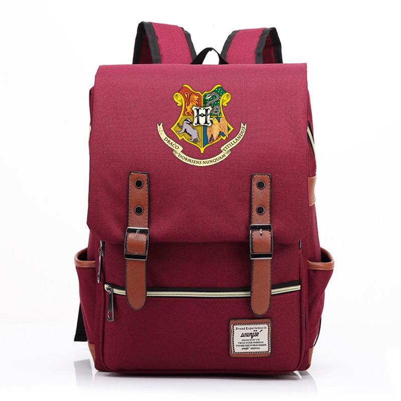 Harry Potter Hogwarts Canvas Travel Backpack Map School bag