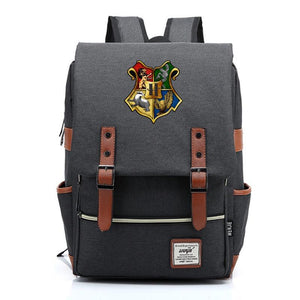 Harry Potter Hogwarts Canvas Travel Backpack Map School bag