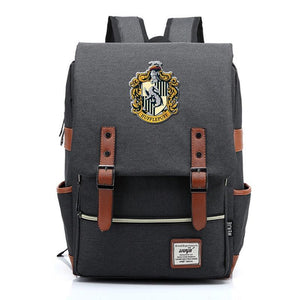 Harry Potter Hufflepuff Canvas Travel Backpack School bag