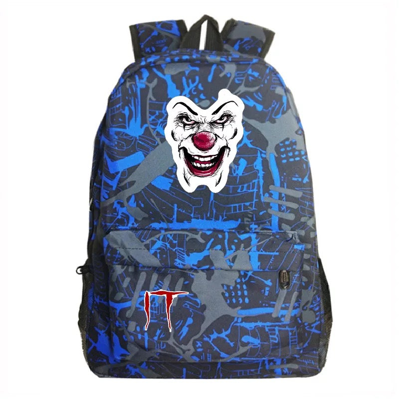 Stephen King IT Chapter Two 2 Pennywise Scary Clown #1 Cosplay Backpack School Bag Water Proof