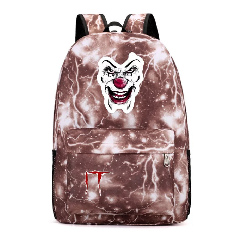 Stephen King IT Chapter Two 2 Pennywise Scary Clown #1 Cosplay Backpack School Bag Water Proof