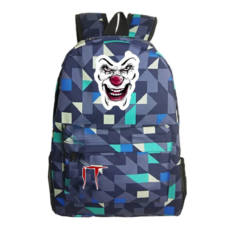 Stephen King IT Chapter Two 2 Pennywise Scary Clown #1 Cosplay Backpack School Bag Water Proof