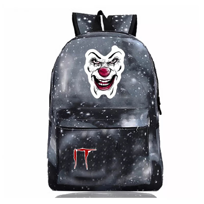 Stephen King IT Chapter Two 2 Pennywise Scary Clown #1 Cosplay Backpack School Bag Water Proof