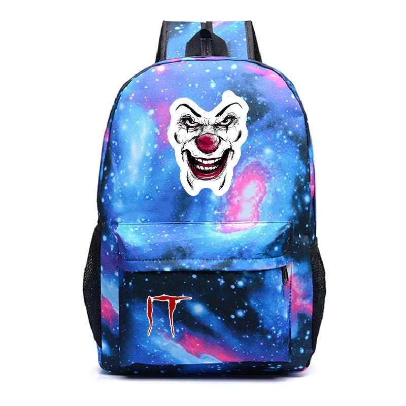 Stephen King IT Chapter Two 2 Pennywise Scary Clown #1 Cosplay Backpack School Bag Water Proof