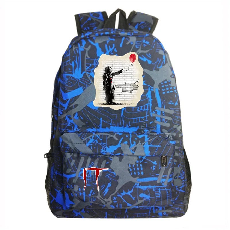 Stephen King IT Chapter Two 2 Pennywise Scary Clown #2 Cosplay Backpack School Bag Water Proof