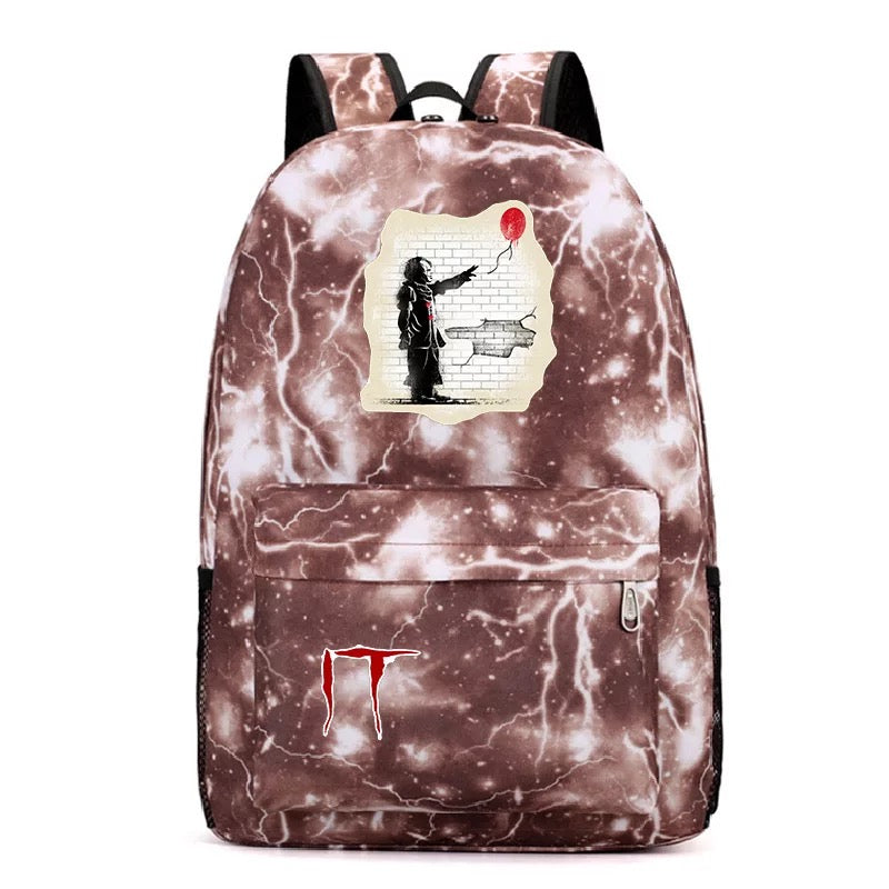Stephen King IT Chapter Two 2 Pennywise Scary Clown #2 Cosplay Backpack School Bag Water Proof