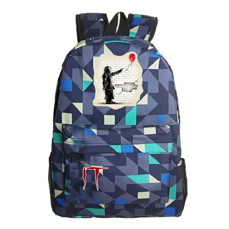 Stephen King IT Chapter Two 2 Pennywise Scary Clown #2 Cosplay Backpack School Bag Water Proof