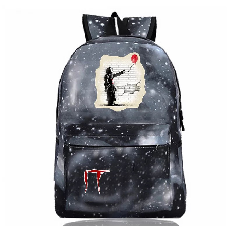 Stephen King IT Chapter Two 2 Pennywise Scary Clown #2 Cosplay Backpack School Bag Water Proof
