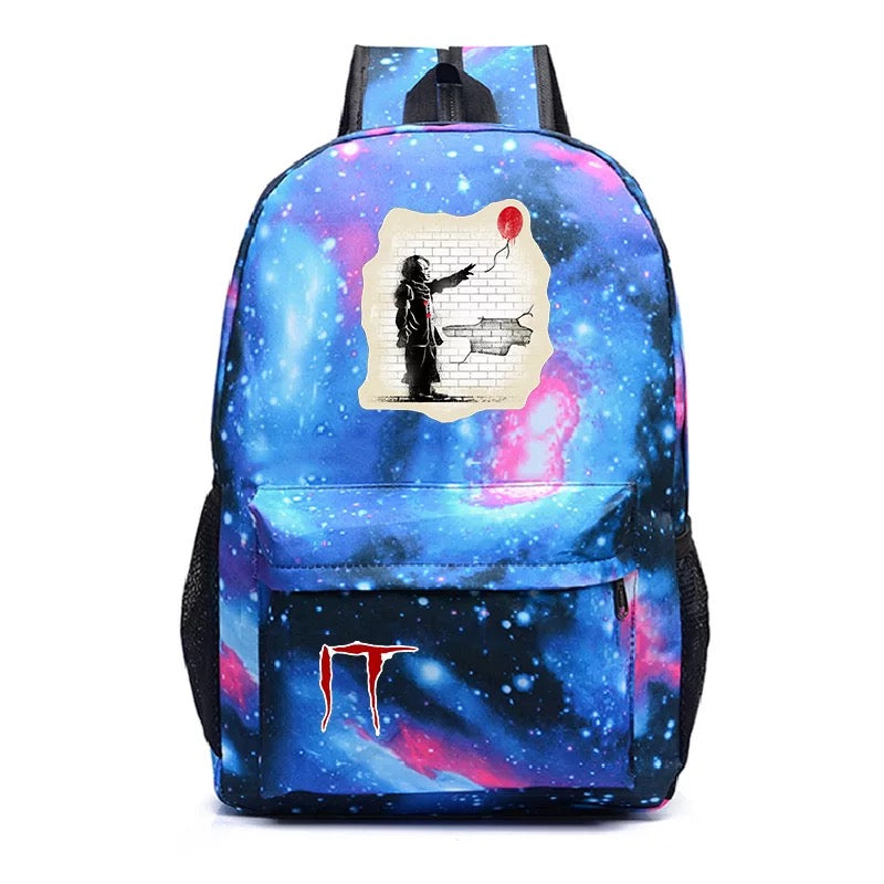 Stephen King IT Chapter Two 2 Pennywise Scary Clown #2 Cosplay Backpack School Bag Water Proof
