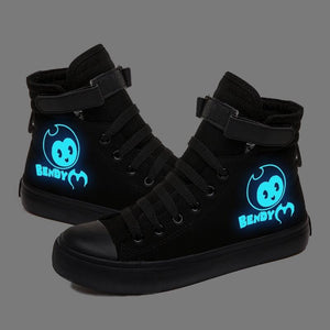 Bendy #1 High Tops Casual Canvas Shoes Unisex Sneakers Luminous
