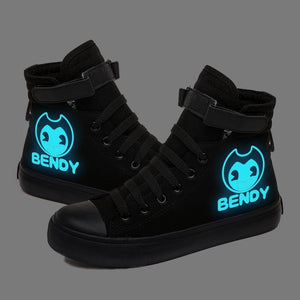 Bendy #2 High Tops Casual Canvas Shoes Unisex Sneakers Luminous