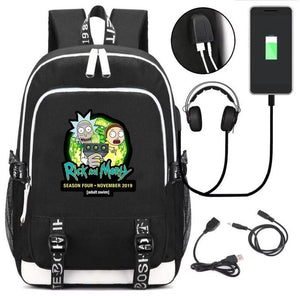 Anime Rick And Morty #5 USB Charging Backpack School Note Book Laptop Travel Bags