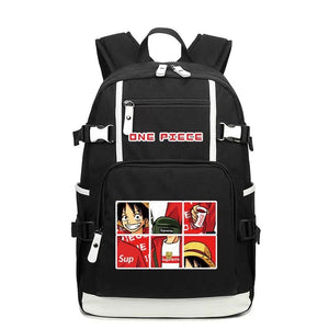 One Piece #1 USB Charging Backpack School NoteBook Laptop Travel Bags