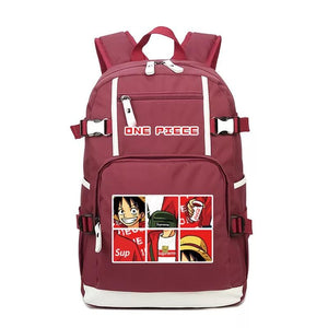 One Piece #1 USB Charging Backpack School NoteBook Laptop Travel Bags