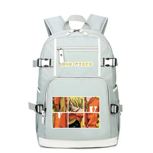 One Piece #5 USB Charging Backpack School NoteBook Laptop Travel Bags
