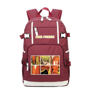 One Piece #5 USB Charging Backpack School NoteBook Laptop Travel Bags