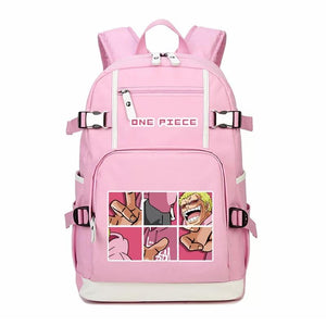 One Piece #6 USB Charging Backpack School NoteBook Laptop Travel Bags
