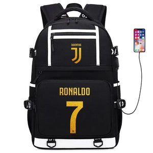 Football CR7 Forza Soccer#1 USB Charging Backpack School NoteBook Laptop Travel Bags