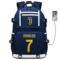 Football CR7 Forza Soccer#1 USB Charging Backpack School NoteBook Laptop Travel Bags
