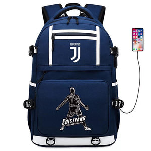 Football CR7 Forza Soccer#2 USB Charging Backpack School NoteBook Laptop Travel Bags