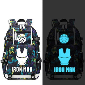 Avengers Iron Man #4 USB Charging Backpack School NoteBook Laptop Travel Bags Luminous