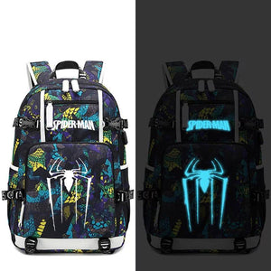 Avengers Spider-Man #5 USB Charging Backpack School NoteBook Laptop Travel Bags Luminous