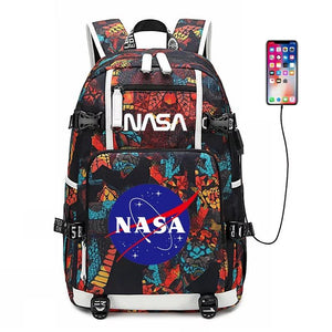 Space #1 USB Charging Backpack School NoteBook Laptop Travel Bags