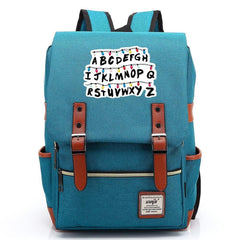 Stranger Things Alphabet Canvas Travel Backpack School Bag