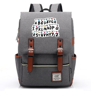 Stranger Things Alphabet Canvas Travel Backpack School Bag
