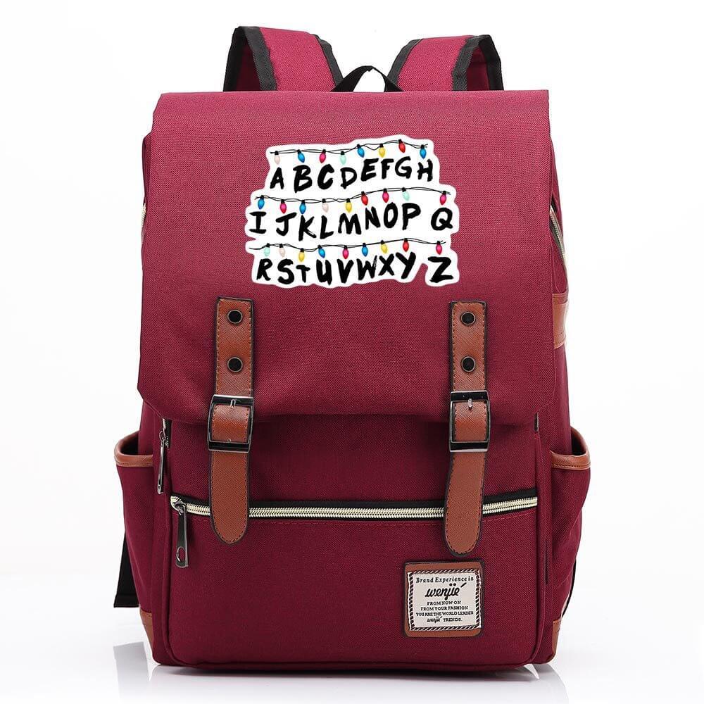 Stranger Things Alphabet Canvas Travel Backpack School Bag