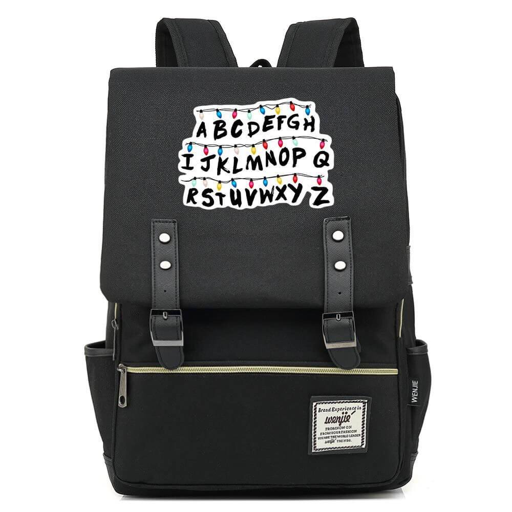 Stranger Things Alphabet Canvas Travel Backpack School Bag