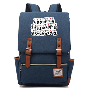 Stranger Things Alphabet Canvas Travel Backpack School Bag