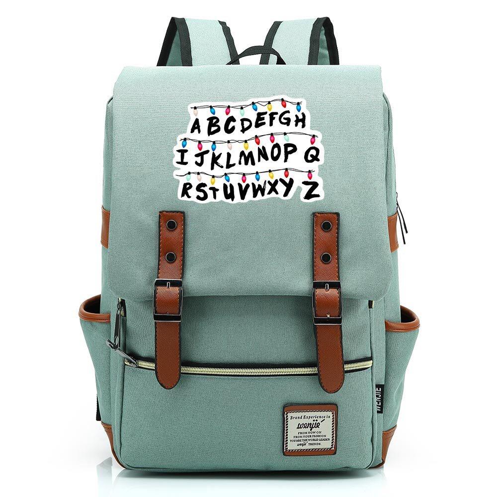 Stranger Things Alphabet Canvas Travel Backpack School Bag