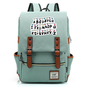 Stranger Things Alphabet Canvas Travel Backpack School Bag