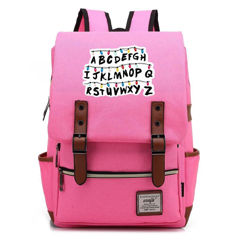 Stranger Things Alphabet Canvas Travel Backpack School Bag
