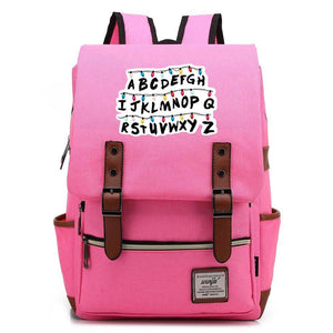 Stranger Things Alphabet Canvas Travel Backpack School Bag