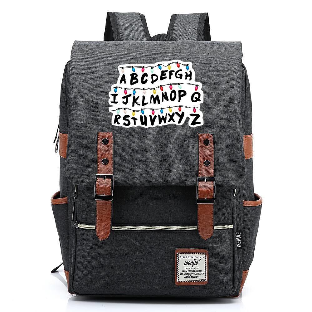 Stranger Things Alphabet Canvas Travel Backpack School Bag