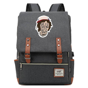 Stranger Things Dustin Hat Canvas Travel Backpack School Bag