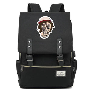 Stranger Things Dustin Hat Canvas Travel Backpack School Bag