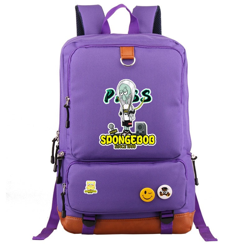SquarePants SpongeBob Squidward Tentacles School Bag Water Proof Backpack NoteBook Laptop For Kids Adults
