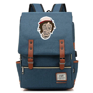 Stranger Things Dustin Hat Canvas Travel Backpack School Bag