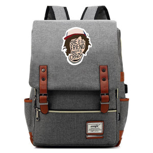 Stranger Things Dustin Hat Canvas Travel Backpack School Bag