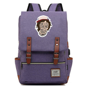 Stranger Things Dustin Hat Canvas Travel Backpack School Bag