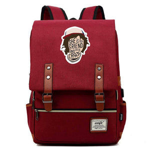 Stranger Things Dustin Hat Canvas Travel Backpack School Bag