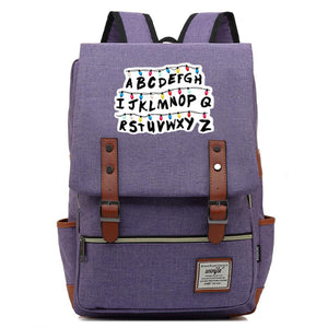 Stranger Things Alphabet Canvas Travel Backpack School Bag