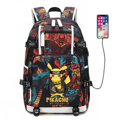 Game Pokemon Pikachu #3 USB Charging Backpack School NoteBook Laptop Travel Bags