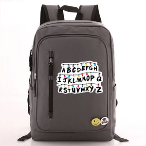 2019 Stranger Things Alphabet Canvas Travel Backpack School Bag Water Proof