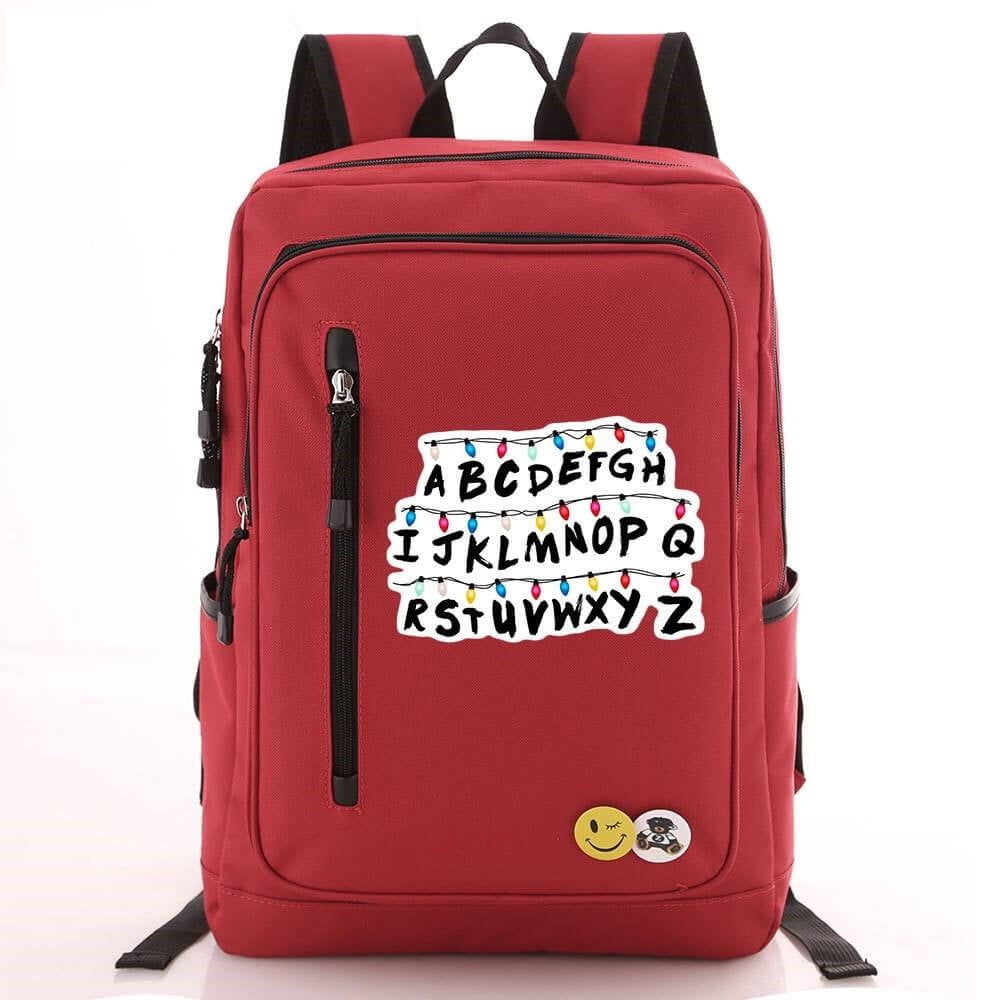 2019 Stranger Things Alphabet Canvas Travel Backpack School Bag Water Proof