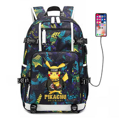 Game Pokemon Pikachu #3 USB Charging Backpack School NoteBook Laptop Travel Bags