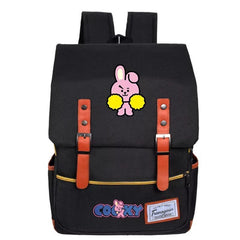 BTS BT21 TATA COOKY Canvas School Bag Backpack USB Charger